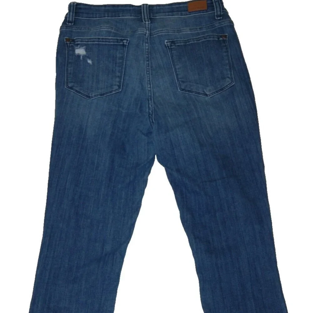 Judy Blue Jeans 9/29 Skinny Fit Capri Los Angeles Distressed Ripped and Tattered